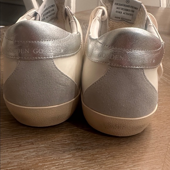 GG Collection Cream and Grey Gold Star Sneakers - Picture 8 of 8